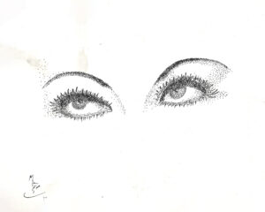 Close-up-on-woman's-eyes
